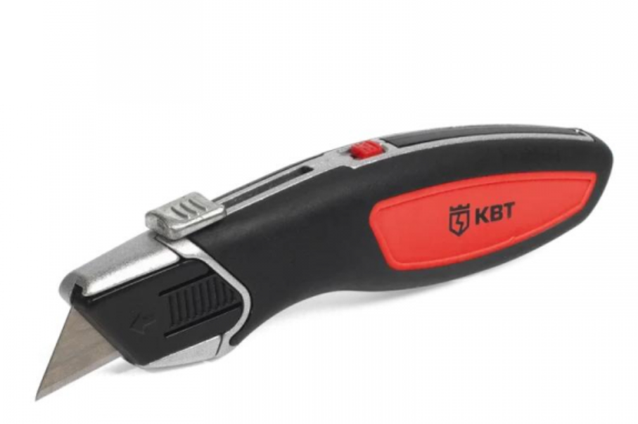 Нож 18 мм выдвижное трапецевидное лезвие монтажный НСМ-18 (КВТ)