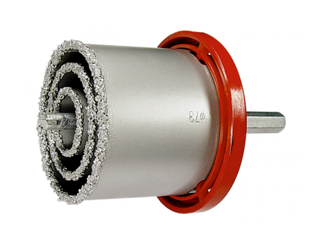 Набор коронок по керамич. плитке, 33-53-67-73-83 мм + напил., в пласт.боксе, 6-гран.хвост.// MATRIX