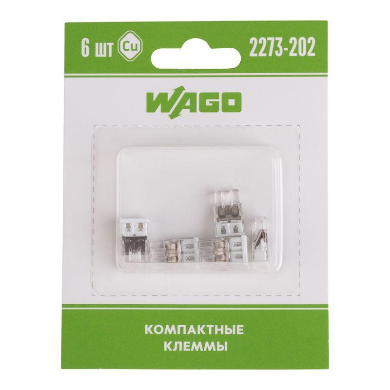 Клемма 2-х проводная для распред. короб. (без п) 2273-202 (уп.6шт) WAGO 07-5131-06