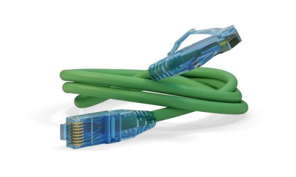 Патч-корд U/UTP, Cat.6, LSZH, 1 м, зеленый Hyperline PC-LPM-UTP-RJ45-RJ45-C6-1M-LSZH-GN