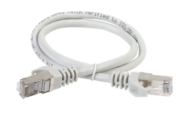Коммутационный шнур (патч-корд), категория 5Е FTP, LSZH, 1м, серый ITK