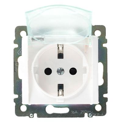Legrand Valena  Белый IP44 Розетка механизм 1-местная с заземляющими контактами с крышкой 16А 250В /774220 (кратно 10)