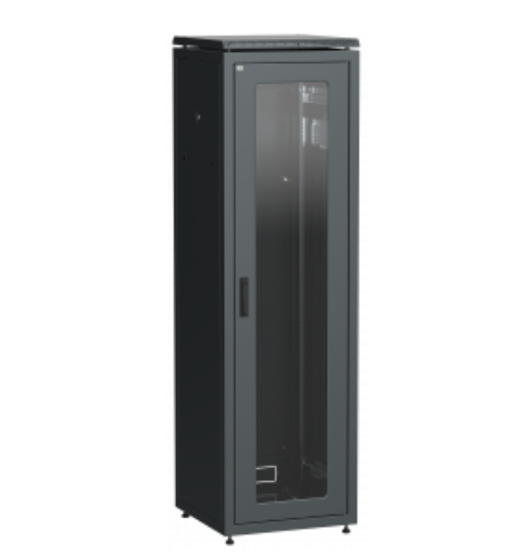 Шкаф сетевой 19" LINEA N 42U 600х800 мм стеклянная передняя дверь черный ITK