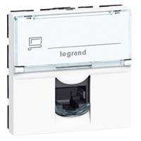 Legrand  Mosaic  Белый  Розетка RJ45 UTP категория 6A 2 модуля  076564