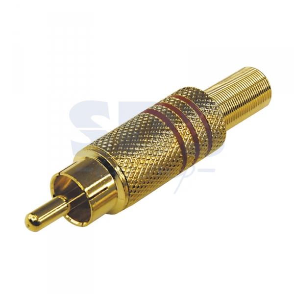 Разъем штекер RCA Металл под винт ZN черные/красные GOLD PROCONNECT 14-0411-4