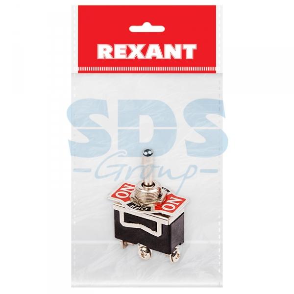 Тумблер 250V 15А (3c) ON-OFF-ON однополюсный  (KN-103)  REXANT Индивидуальная упаковка 1 шт 36-4112-1