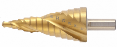 Сверло ступенчатое 6-30мм, 12 ступеней., HSS, спираль профессиональное., 3-гранный.хвостовик MATRIX 72357