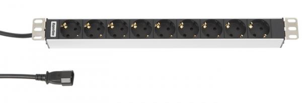Блок розеток для 19" шкафов, горизонтальный, 6 розеток Schuko (10A), 230 В, кабель питания 3х1мм2, длина 2.5 м, с вилкой EC 320 C14, 482.6 мм x 44.4 мм x 44.4 мм (ДхШхВ) Hyperline SHT19-6SH-2.5IEC
