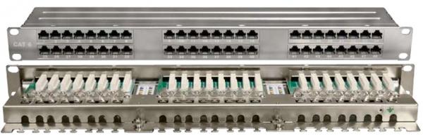 Патч-панель высокой плотности 19", 1U, 48 портов RJ-45, полный экран, категория 6, Dual IDCPPHD-19-48-8P8C-C6-SH-110D  Hyperline