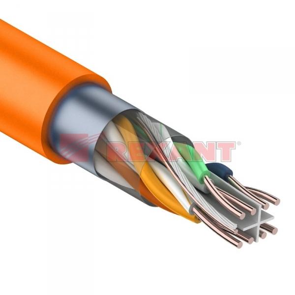 Кабель FTP 4PR 23AWG, CAT6 нг(А)-HF, LSZH (бухта 305 м) REXANT 01-0151