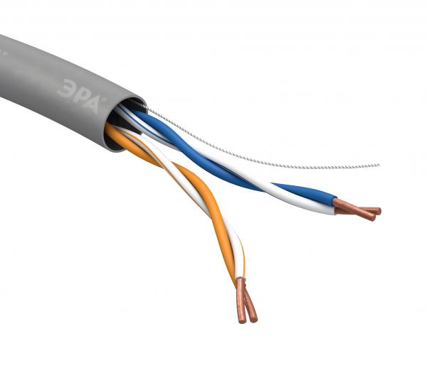 ЭРА Кабель витая пара U/UTP 2x2x24AWG Cat5e CU PVC 305м SIMPLE (2/40)