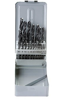 Набор сверл по металлу 1-10 мм (через 0,5 мм+3,2и4,8 мм), HSS, 21шт, металлический.бокс // СИБРТЕХ