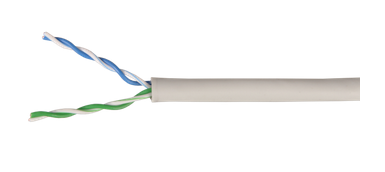 ITK Каб. в. п. U/UTP кат. 5E 2х2х24AWG solid PVC серый