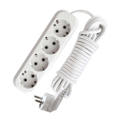 Удлинитель 4х5м с заземл. 16А IP20 Е-304 ПВС 3х1 АБС-пластик UNIVersal 9631982