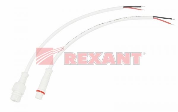 Соединительный кабель (2pin) герметичный (IP67) 2х0.35мм²  300V  белый  REXANT 11-9320