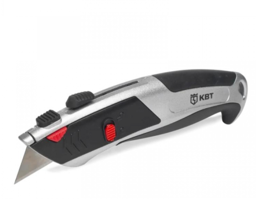 Нож 18 мм выдвижное трапецевидное лезвие монтажный НСМ-19 (КВТ)