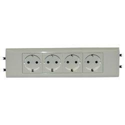 Розетка 4-м СП 8мод. Mosaic 16А IP40 4х2P+N с заземл. с суппортом безвинт. клеммы для кабель-канала DLP механизм бел. Leg 077434