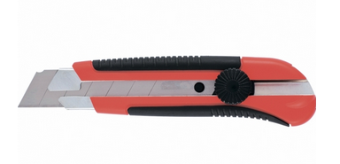 Нож 25 мм, выдвижное лезвие, металлическая направляющая, двухкомп. корпус, винтовой фиксатор, с магнитом MATRIX