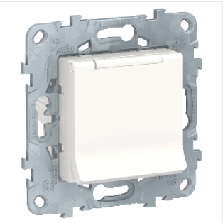 Schneider Electric Unica NEW  Белый Розетка с заземляющими контактами, со шторками с крышкой, 16 А, 250 В, IP21,, NU503718TA