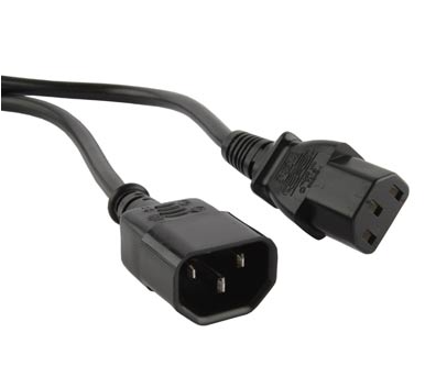 Hyperline PWC-IEC13-IEC14-1.0-BK Кабель питания монитор-компьютер IEC 320 C13 - IEC 320 C14 (3x0.75), 10A, прямая вилка, 1м, цвет черный