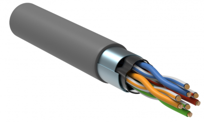 F/UTP 5E 4х2х24AWG solid PVC серый (305м) РФ ITK Витая пара