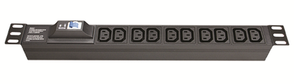 Блок розеток для 19" шкафов, 8 розеток IEC60320 С13, автомат защиты 1Р"