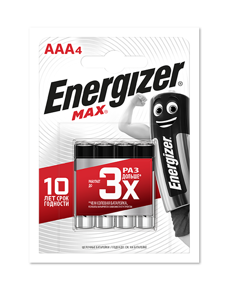 Элемент питания ENERGIZER E92 /LR03 MAX BP4 E300157300