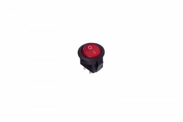 Выключатель клавишный круглый 250V 3А (2с) ON-OFF красный  Micro  (RWB-105, SC-214)  REXANT 36-2511