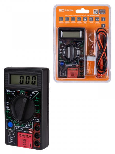 Мультиметр М-7300 цифровой серия "МастерЭлектрик" (каб.тестер RJ-11,12,45) TDM SQ1005-0010