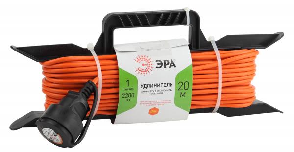 Удлинитель силовой ЭРА UFx-1-2x1.0-20m-IP44 на рамке без заземляющих контактов  1 гнездо  20м ПВС 2х1