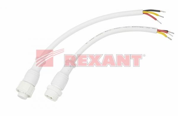 Соединительный кабель (3pin) герметичный (IP67) 3х0.5мм²  300V  белый  REXANT 11-9530
