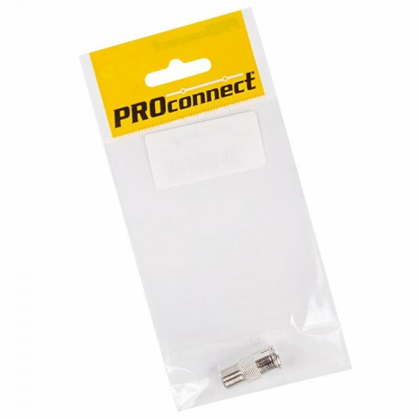 Переходник антенный, (гнездо F - гнездо TV), с кольцом (1шт.) (пакет)  PROconnect 05-4301-4-7