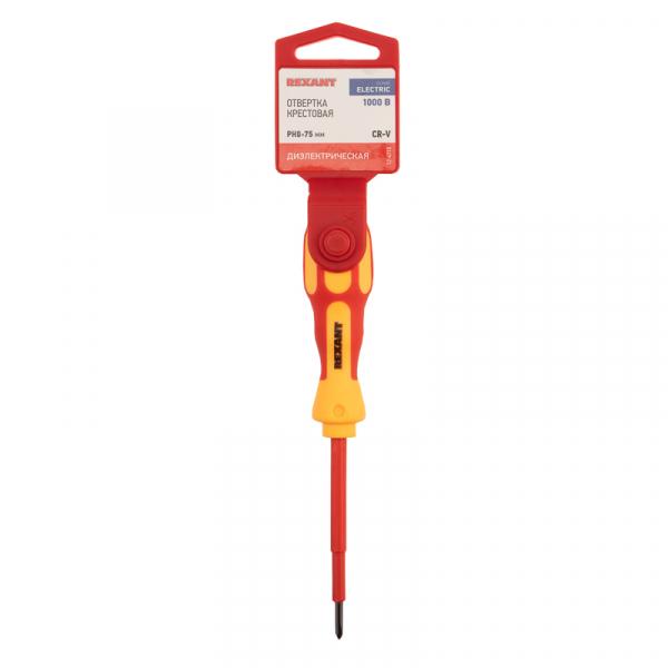 Отвертка крестовая PH 0х75мм "Электрика" Rexant 12-4715