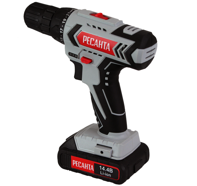 Шуруповерт аккумуляторный 14В, 26Нм, 1 аккумулятора (Li-Ion)х2а/ч ДА-14-2Л Ресанта 75/14/3