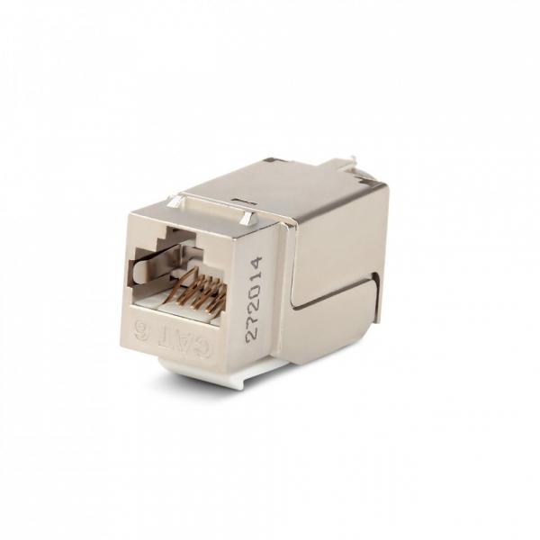 Hyperline KJNE-8P8C-C6-90-SH-F-WH Вставка Keystone Jack RJ-45(8P8C), категория 6, экранированная, 110 IDC, заделка с помощью NE-TOOL, белая