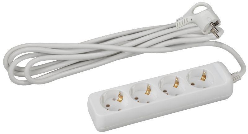Удлинитель 4х5м с заземл. 10А IP20 ПВС 3х0.75 Эра Б0038580