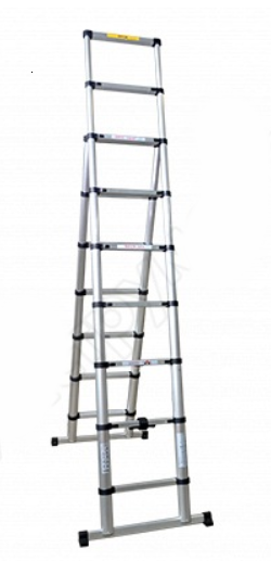 Стремянка  9/7 ступеней. телескопич. 2,6м (с чехлом) // SHTOK (20008)