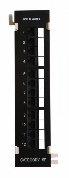 Патч-Панель 10" 12 гнёзд RJ-45  Cаt.5e 110 IDC ( монтаж на стенку)  REXANT 04-0020