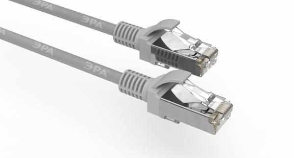 Патч корд ЭРА  PC-3F F/UTP категория 5e, длина 3 метра, экранированный, серый, Cu