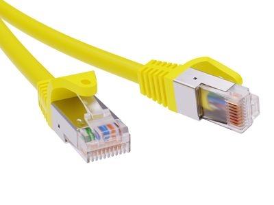 Патч-корд экранированный CAT5E F/UTP 4х2, LSZH, желтый, 1.0м