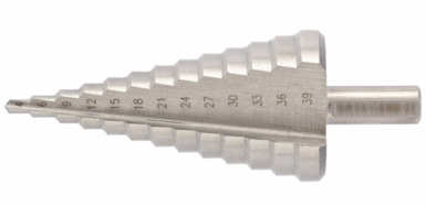 Сверло ступенчатое 4-39мм, 12 ступеней, Р6М5, трехгр. хвостовик БАРС