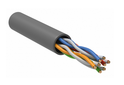 U/UTP категория 5E 4 пары 24 AWG PVC 1м Кабель витая пара серый GENERICA
