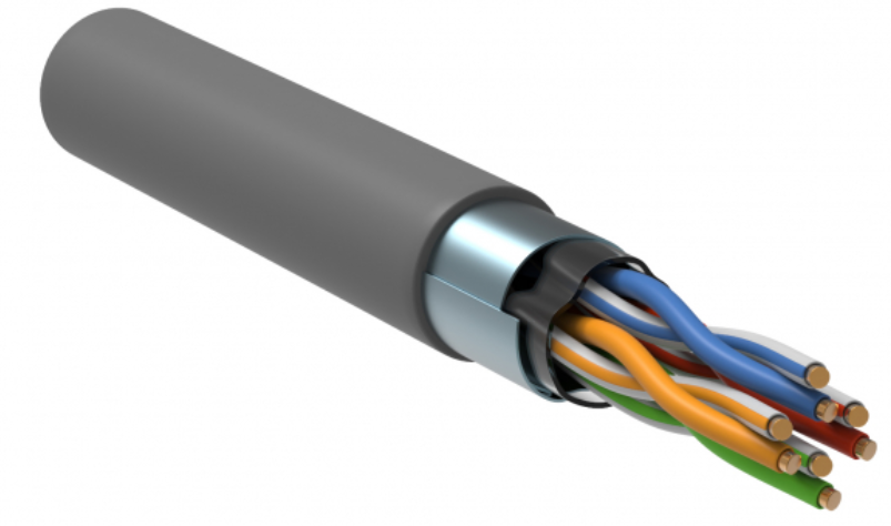 F/UTP 5E 4х2х24AWG solid LSZH серый (305м) РФ ITK Витая пара