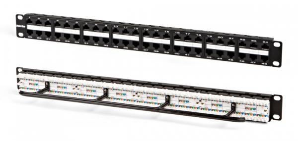 Патч-панель высокой плотности 19", 1U, 48 портов RJ-45, категория 5e, Dual IDC Hyperline PPHD-19-48-8P8C-C5e-110D