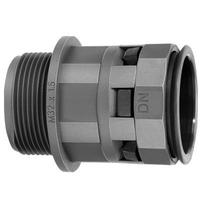 Муфта труба-коробка DKC PAM29M32N  DN 29 мм, М32х1,5, полиамид, черный