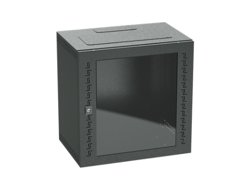 Шкаф телекоммуникационный навесной, 12 U (600х600х400) дверь стекло RAL9005